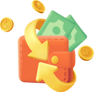 ไอคอนกระเป๋าเงินและลูกศรของ autobg168 แสดงถึงระบบคืนยอดเสีย Cashback และโบนัสคืนเงิน